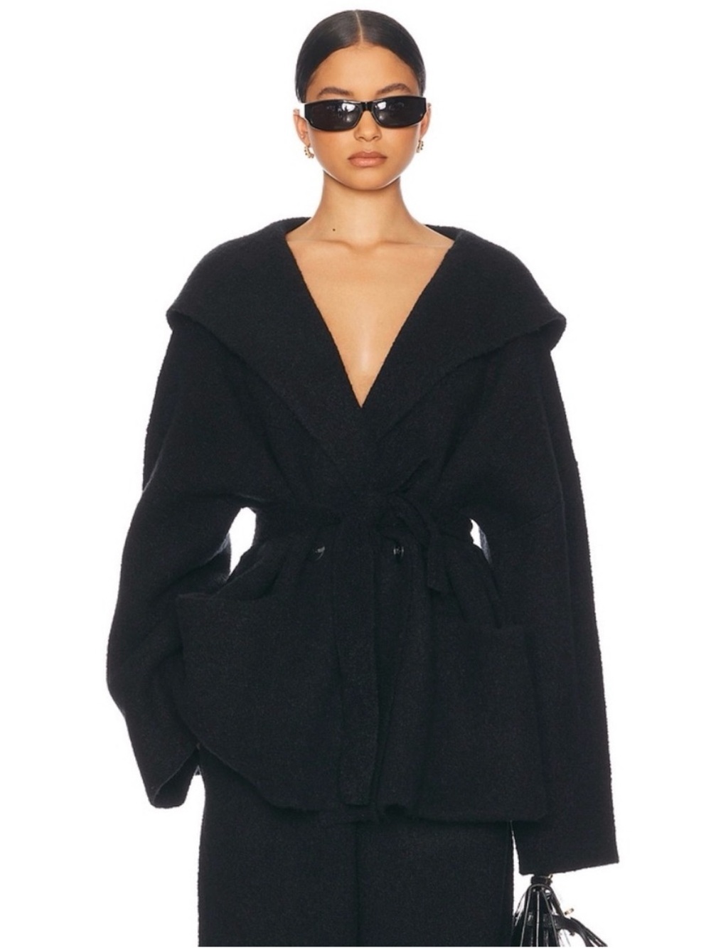 Helsa Olesa Hooded Coat Black NWOT